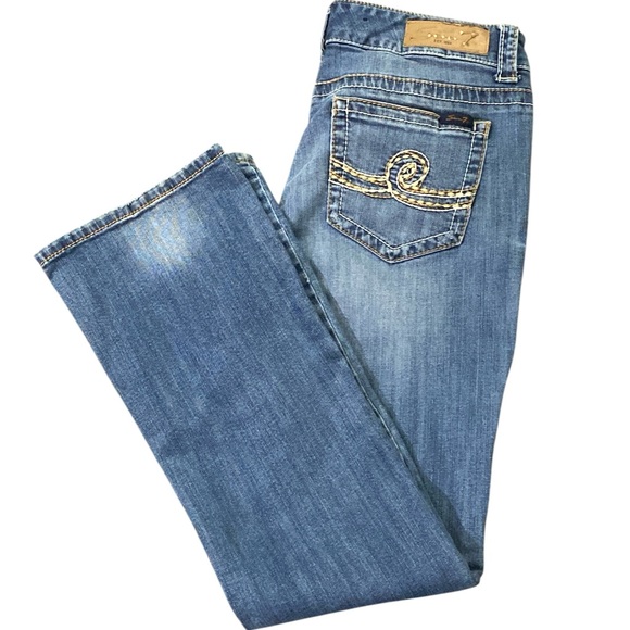 Seven7 Denim - Seven7 Womens Blue Jeans Tag Size 12 (W32 L31) Low Rise Bootcut Stretch Denim